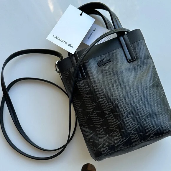 Lacoste Black Patterned Crossbody Bag - Picture 2 of 10